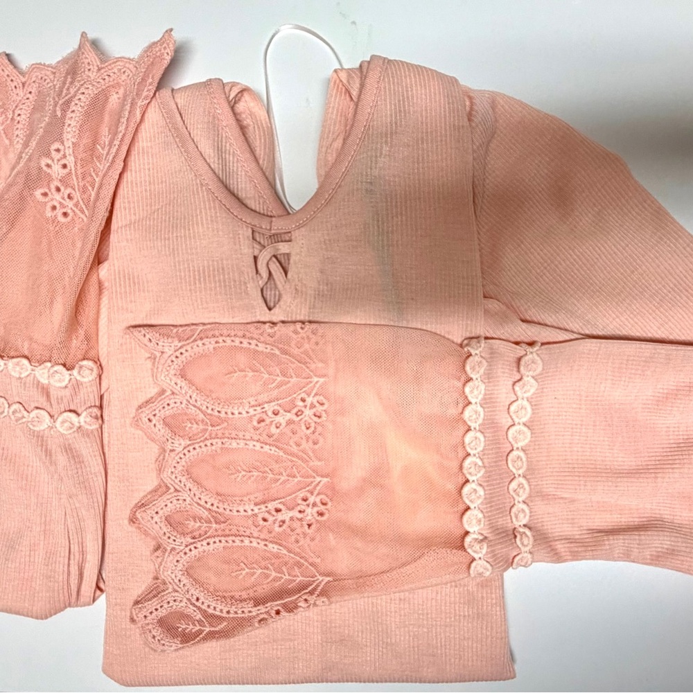 The Sang NWT Pink Lace Detail Top